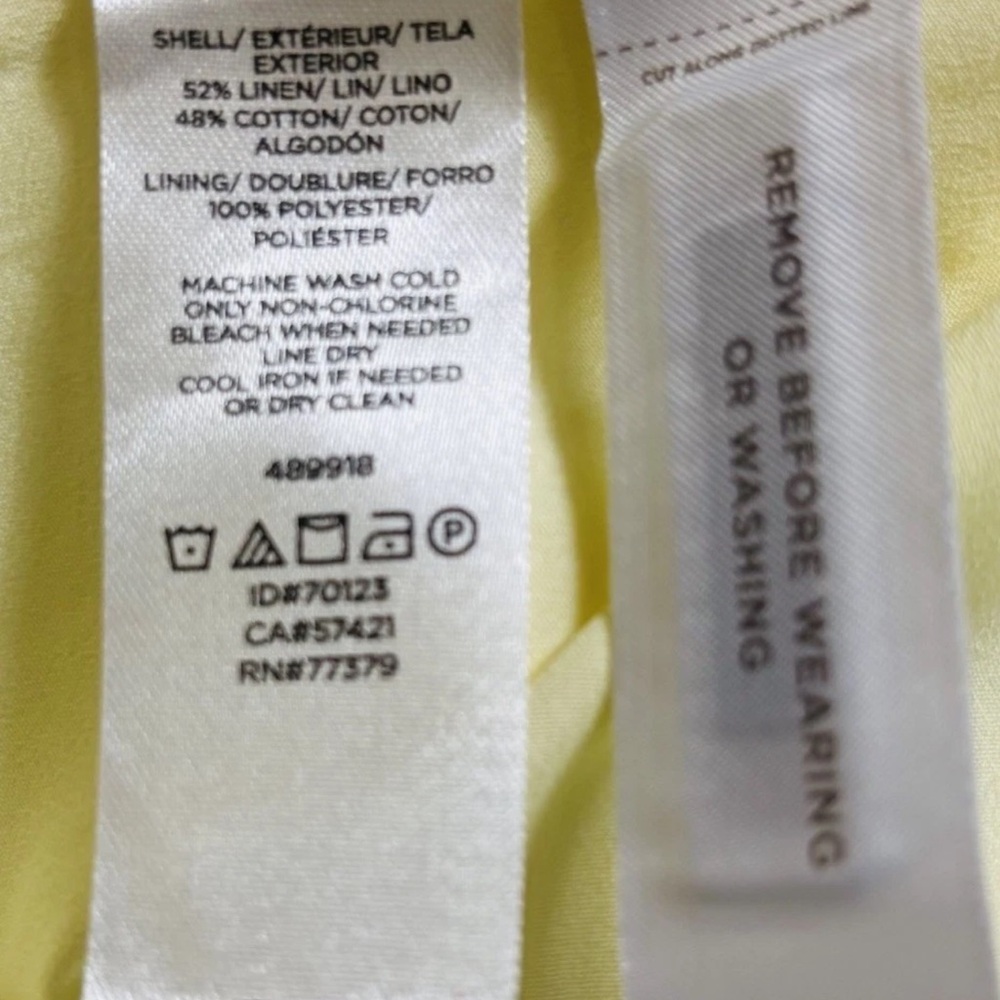 Ann Taylor Size 2 Linen Cotton Lined Midi Dress Buttercream Yellow Halter NWT - Picture 8 of 12